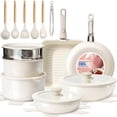 thumbnail image 1 of Batería de cocina Kikcoin de 25 piezas, cerámica antiadherente apilable, 1 of 8
