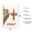 thumbnail image 2 of Italy - Piazza San Marco - Vintage Travel Poster by David Klein c.1962 - Fine Art Matte Paper Print (Unframed) 30x44in, 2 of 4