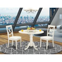 East West Furniture Dining Room Set Linen White, DLBO3-LWH-LC