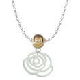 thumbnail image 1 of Delight Jewelry Silvertone Large Rose Outline Mia Monkey Charm Necklace, 1 of 4