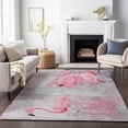 thumbnail image 6 of Addison Rugs Mayfield Washable Tropical Soft Flamingos Pink Rectangle Rug, 2'6" x 3'10", 6 of 6