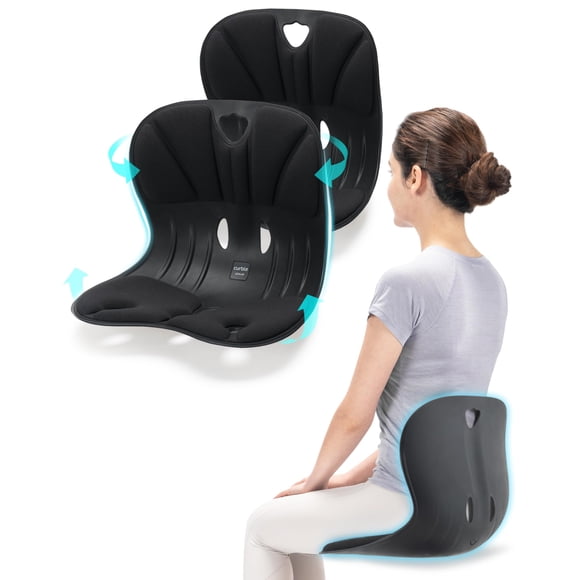 Silla ergonómica curble Wider (ancho estándar), paquete de 2, con soporte lumbar para corregir la postura y aliviar el dolor de espalda, para oficina, en el suelo y teletrabajo, patentada (2 unidades,