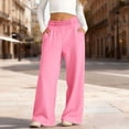 thumbnail image 2 of WAVSUF Girls Fleece Sweatpants Side Pockets Wide Leg Elastic Waist Fall Winter Warm Pants Pink 10-12, 2 of 9