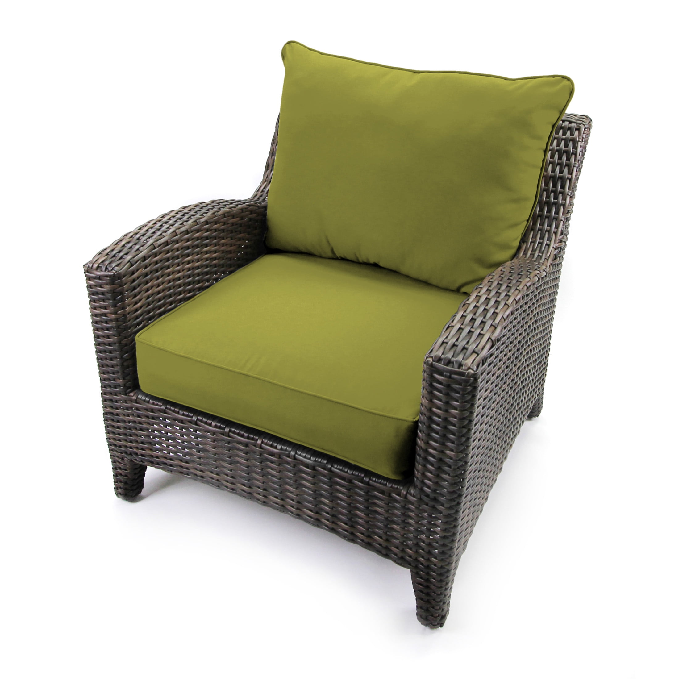 Jordan Manufacturing 46.5" x 24" Veranda Kiwi Green Solid Rectangular Outdoor Deep Seat Chair Cushion Set with Welt