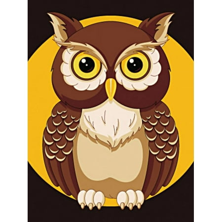 UPC: 4630033466472 | Diamond Painting kit for Advanced Diamond Art Lovers Night Owl WD308 7.86 x 5.9 inches Square Diamond Art Rhinestones