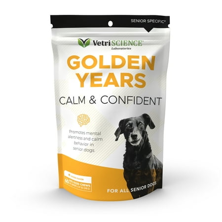 UPC: 0026664014863 | VetriScience Golden Years Calm & Confident Behavior Support for Senior Dogs Chicken Flavor 60 Bite-Sized Chews