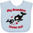 thumbnail image 3 of Inktastic My Grandma Loves Me Orca Family Boys or Girls Baby Bib, 3 of 4