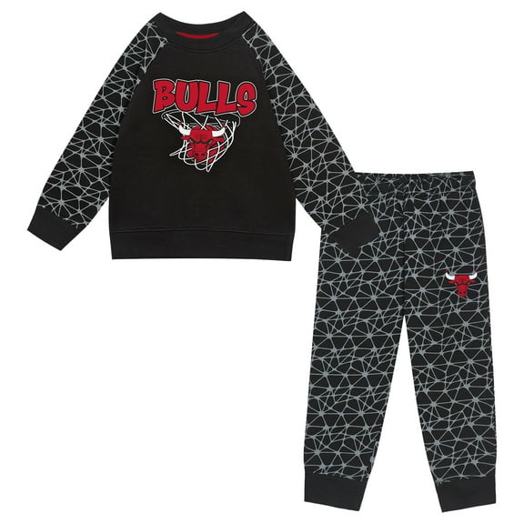 Toddler Outerstuff Black Chicago Bulls Nothing But Net Fleece Sweatshirt & Pants Set