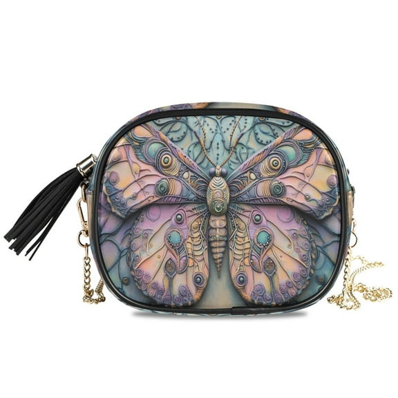 Womens Casual Chain Shoulder Bag Simple style Decorative Butterfly Crossbody Bag