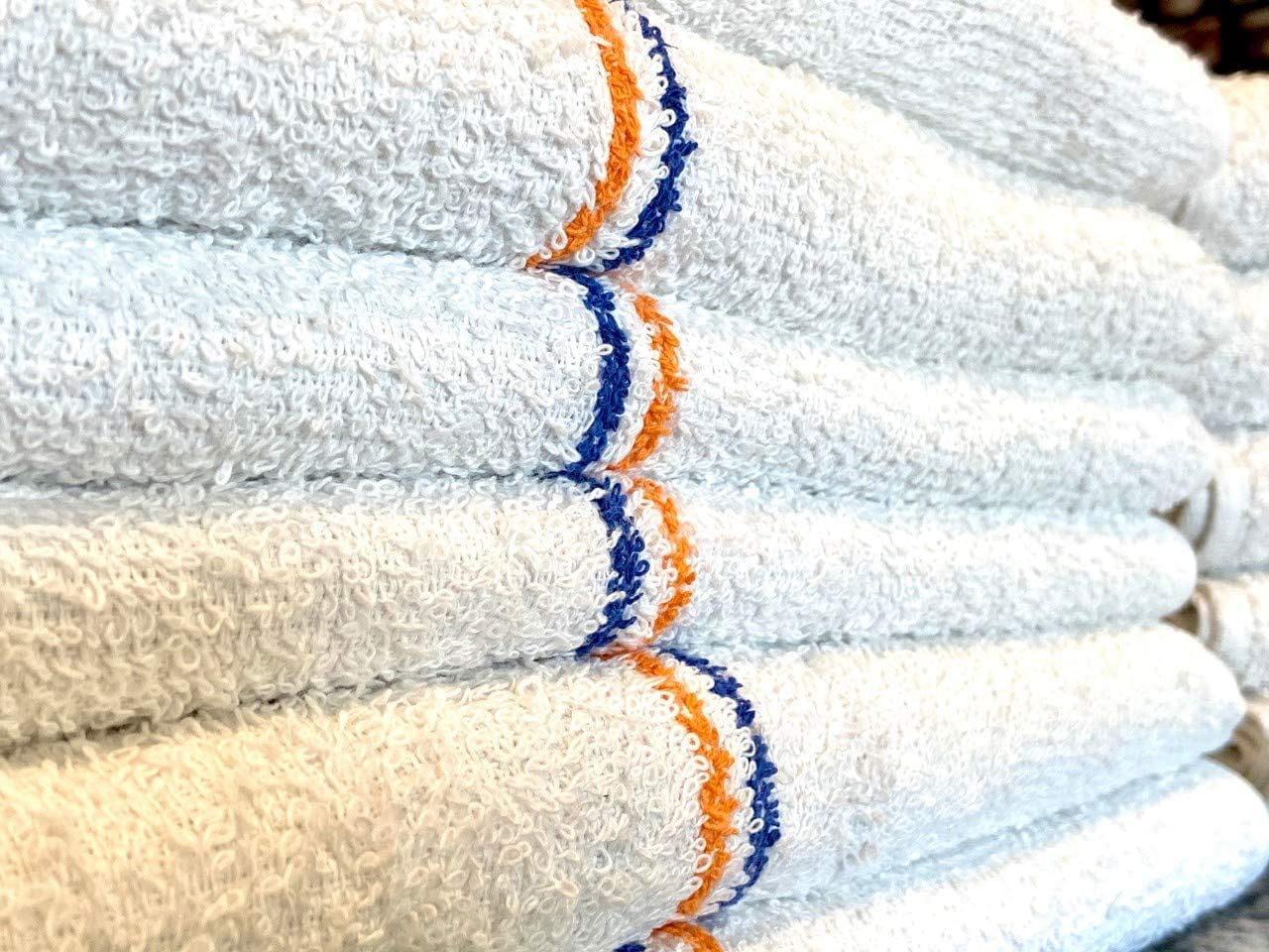 12 gold/orange stripe bar mops restaurant kitchen commercial towels 32oz 