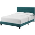 thumbnail image 1 of Modern Contemporary Urban Design Bedroom King Size Bed Frame, Fabric, Aqua Blue, Box Spring Required, 1 of 5