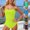 Sky Blue, variant on One Piece Swimsuit Strapless Womens Bandeau Full Coverage Bathing Suit Summer Beach Swimwear Yellow XXL