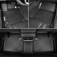 thumbnail image 3 of Black TPE Floor Mats Liners Replacement for Honda Accord 10th 2018-2022 Heavy Duty All Weather Guard Front and Rear Car Carpet-Custom Fit-Tough/Durable/Odorless, 3 of 10