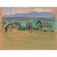 thumbnail image 2 of Akseli Gallen-Kallela 14x12 Black Ornate Wood Framed Double Matted Museum Art Print Titled: Zebras (1909), 2 of 5