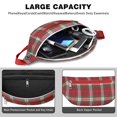 thumbnail image 4 of Fanny Pack Red and Green Christmas Plaid Pattern Waist Pack Bag,Running Cross Bag,Waterproof Large Fanny Packs for Women Men for Travel Running Hiking Cycling, 4 of 6