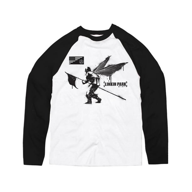 Linkin Park - Camiseta Street Soldier de Manga Larga para Adultos Unisex (Blanco, Negro)