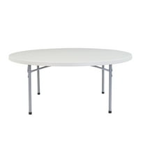 National Public Seating NPS® 71" Heavy Duty Round Folding Table, Speckled Grey