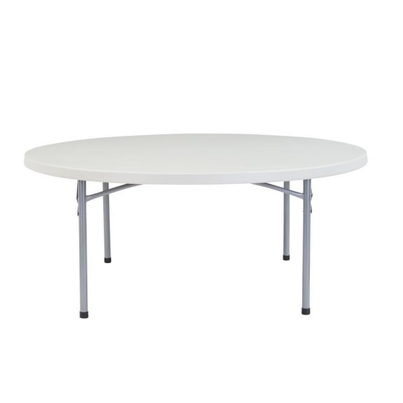 National Public Seating NPS® 71" Heavy Duty Round Folding Table, Speckled Grey