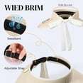 thumbnail image 4 of OZERO Women Sun Straw Visor Hat: Wide Brim Beach Hats Summer Ponytail Hat Foldable Packable UV Protection for Travel, 4 of 7