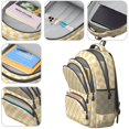 thumbnail image 4 of Yellow and White Checkered Pattern Backpack for School, Cute School Bag with Adjustable Shoulder Straps and Padded Back, 16.9"x12.6"x5.9", 4 of 5