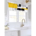 thumbnail image 3 of Valances for Windows Yellow Black White Geometric Rod Pocket Cafe Window Treatments Valance Curtains for Kitchen Bathroom Laundry Basement Windows 60"x18", 3 of 9