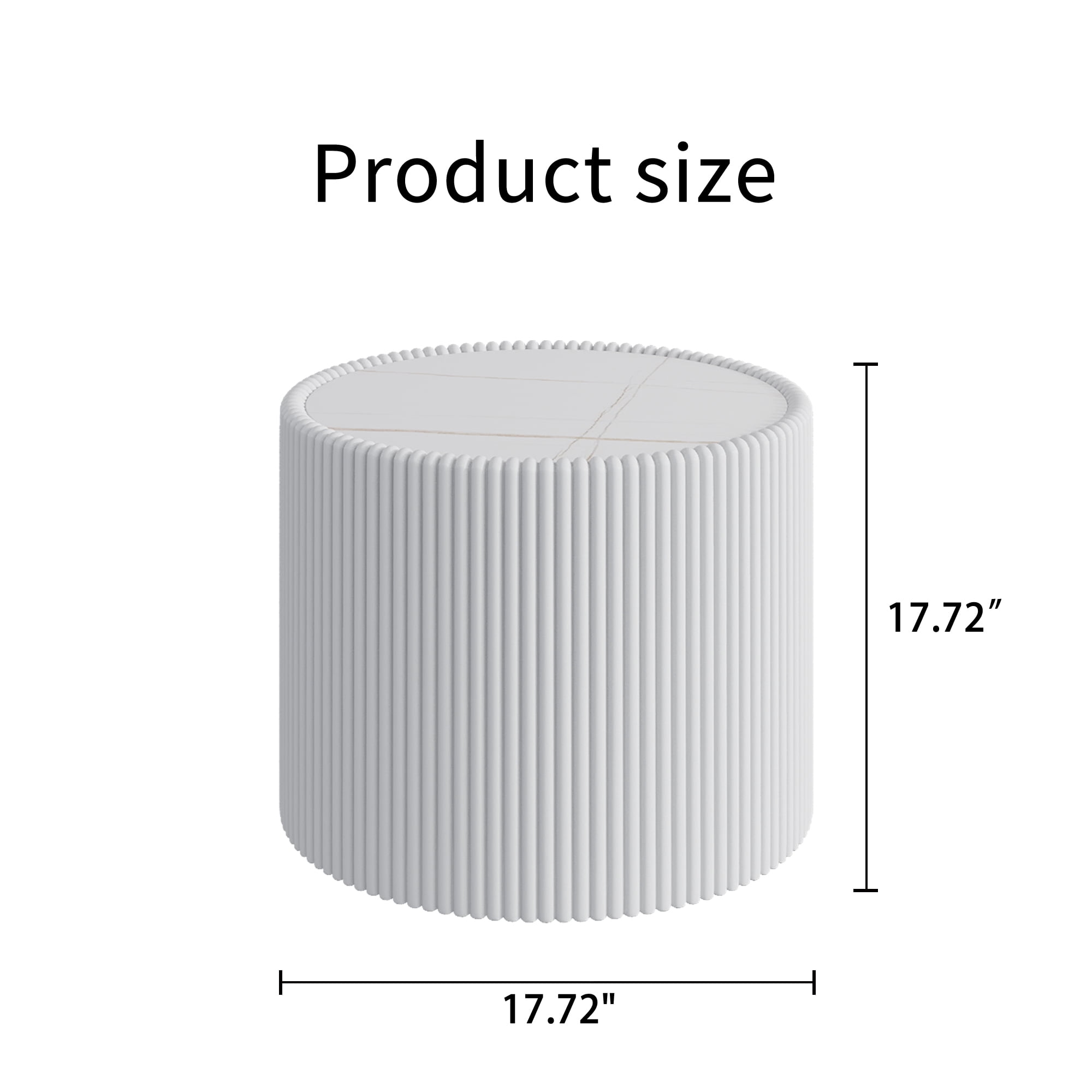 Leumius Round Coffee Table,Cylinder Shape Leather Coffee Modern Sofa Table for Living Room, Bedroom and Outdoor Home Decor White Small