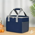 thumbnail image 3 of Bolsa Térmica de Aluminio para El Almuerzo, Color Azul Marino, de Poliéster, Aislante, de Gran Capacidad, a Prueba de Fugas, Impermeable, Organizador Portátil | 27 X 22 X 18 Cm / 10,63 X 8,66 X 7,08, 3 of 4