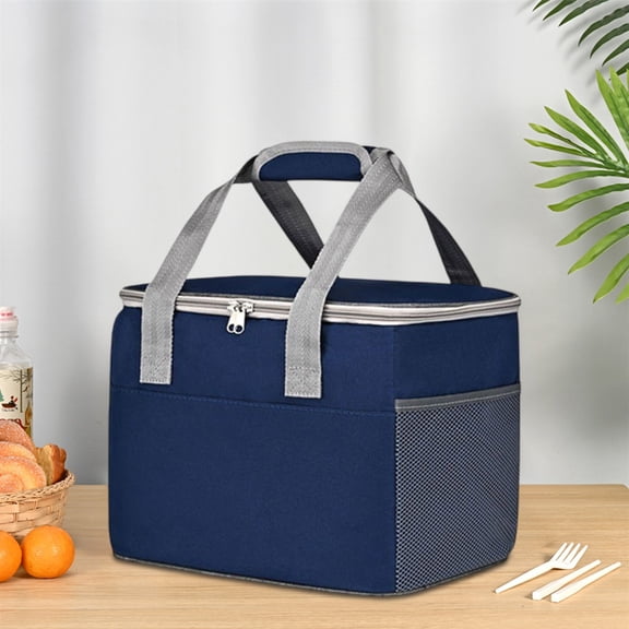 Heavy Duty Insulated Grocery Bag with Reinforced Base,Thermal Zipper Keeps Food Hot or Cold,Perfect for Shopping,Camping,or Delivery Use,Foldable and Reusable Cooler Tote