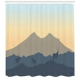 thumbnail image 2 of Antelope Shower Curtain, Pastel Tone Landscape with Animals and Hills with Clear Sky Graphic Image, Fabric Bathroom Set with Hooks, 69W X 84L Inches Extra Long, Multicolor, by Ambesonne, 2 of 2