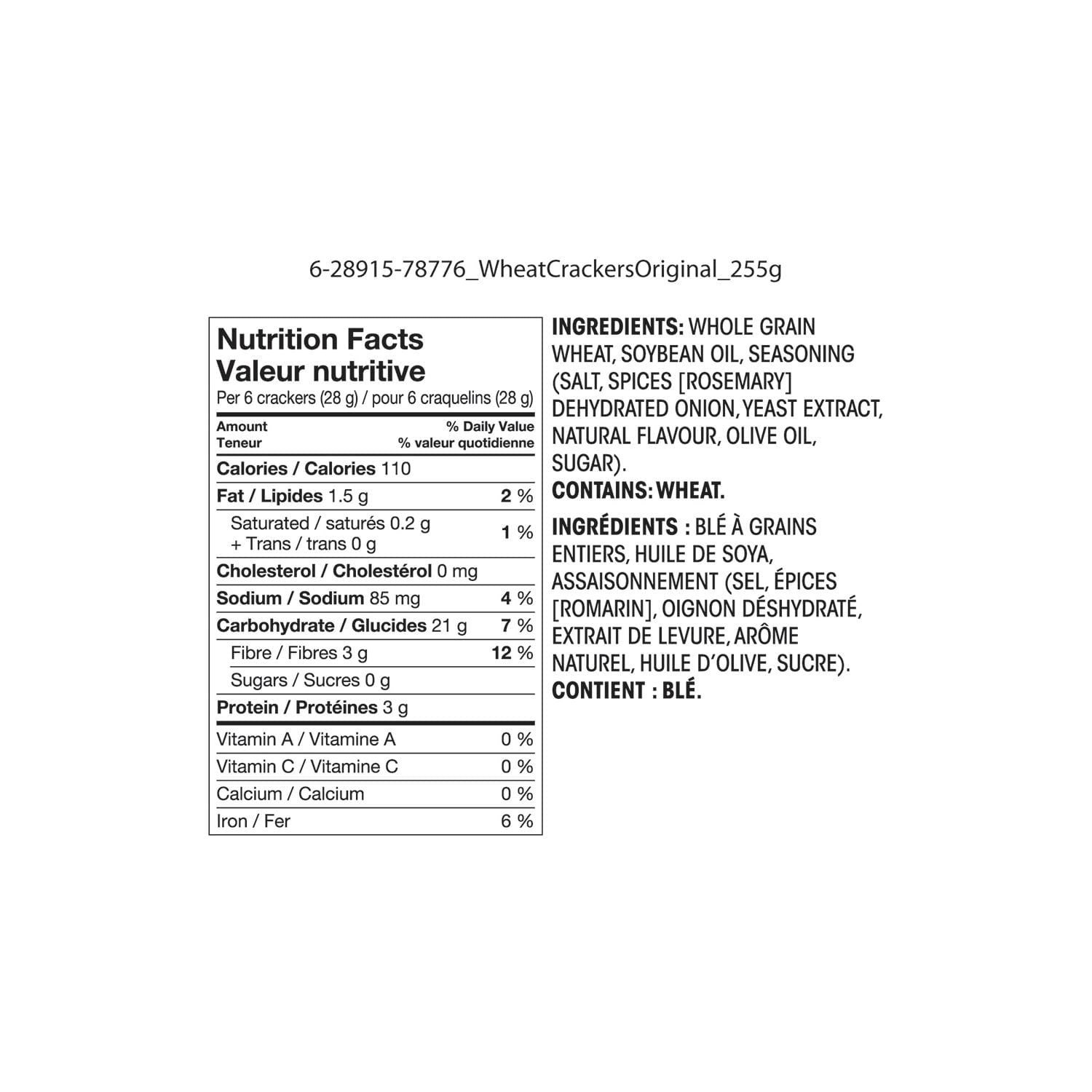 Great Value Rosemary & Olive Oil Wheat Crackers