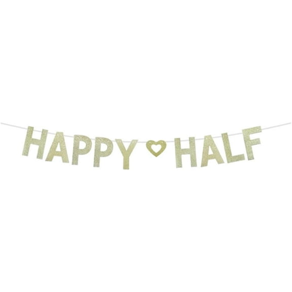 Happy Half Banner, Half Way To One Party Sign, Baby Boys Girls 6 Months Old Birthday Party Bunting, Half A Year Birthday Party Decoration Garlands