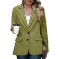 thumbnail image 2 of Siilsaa Blazers for Women Business Casual 2024 Fall Business Casual Blazers Long Sleeve Notch Lapel Trendy Work Office Blazer Jackets Outerwear Dark Green,XL, 2 of 4