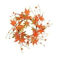 thumbnail image 3 of Corona de anillos de velas,Corona de anillos de velas de otoño con hojas de arce otoñales,Corona de velas con forma de calabaza artificial y hojas de arce,Decoración de mesa 30 centímetros, 3 of 8