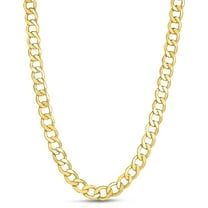 Floreo 10k Yellow Gold 8mm Hollow Cuban Curb Link Chain Necklace - 28 inch