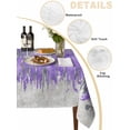 thumbnail image 5 of Purple Grey Abstract Rectangle Tablecloth, Gradient Geometric Graffiti Modern Art Waterproof & StainResistant Tablecloth, Washable Oil-proof Table Cover for Dining/Party/Wedding/Buffet 54x108 In, 5 of 9