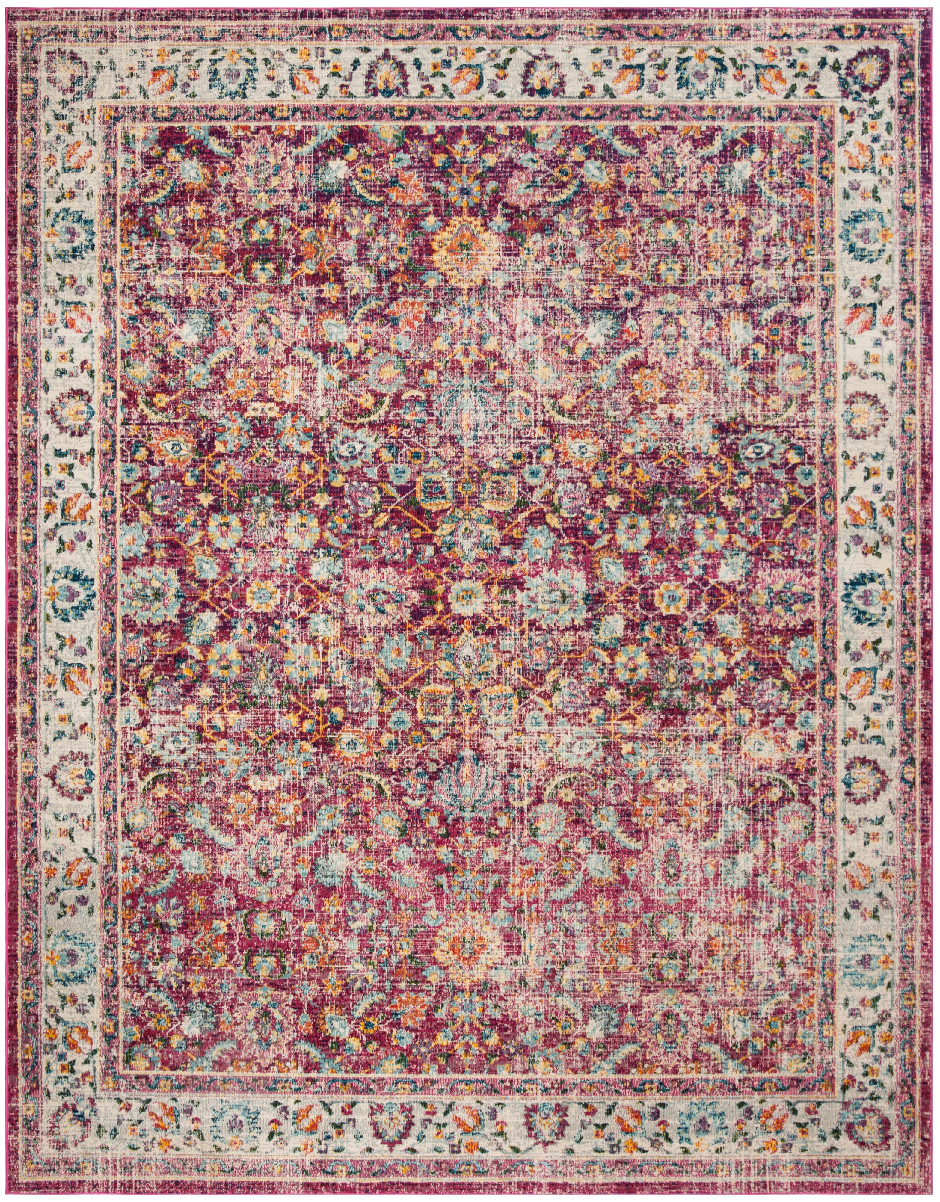 SAFAVIEH Merlot Pinwheel Floral Area Rug, Red/Multi, 9' x 12'