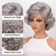 thumbnail image 3 of Disfraz de anciana Wig TOPHR para Halloween, pelo sintético, color gris, 3 of 6