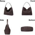 thumbnail image 5 of Kwuty Women's Braided Leather Tote Bag Stylish Suede Hobo Shoulder Bag with Woven Details, 5 of 6