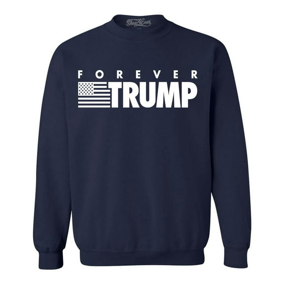 Shop4Ever Men's Forever Trump Crewneck Sweatshirt XXX-Large Navy