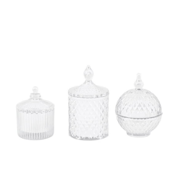 Vestitly Candy Jars Miniature Glass Candy Jar Set For Dollhouse Decor,Clear,0.47*0.67 0.55*0.98 0.62*0.86 inch