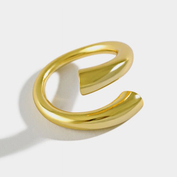 Anillos lisos de Plata de Ley 925 para mujer, joyería de cadena ahuecada, anillos abiertos para los dedos para fiesta, regalo de cumpleaños