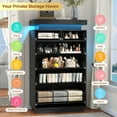 thumbnail image 5 of NEGYLIM 6 Drawer Black Dresser, High Gloss Dresser with LED Light for Bedroom, Living Room, Hallway, Easy Assembly, 5 of 11
