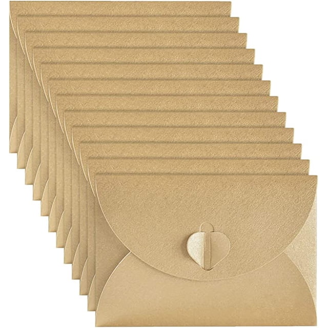 Mini Sobres de Papel Kraft para Tarjetas de Regalo 50 Piezas Color Caqui
