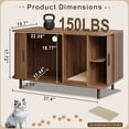 thumbnail image 2 of Multi-Functional Hidden Cat Litter Box Enclosure Furniture, Akaber Cat Washroom with Cat Scratch Pad, Tambour Sliding Door, Indoor Cat House for Living Room, Walnut, 2 of 9