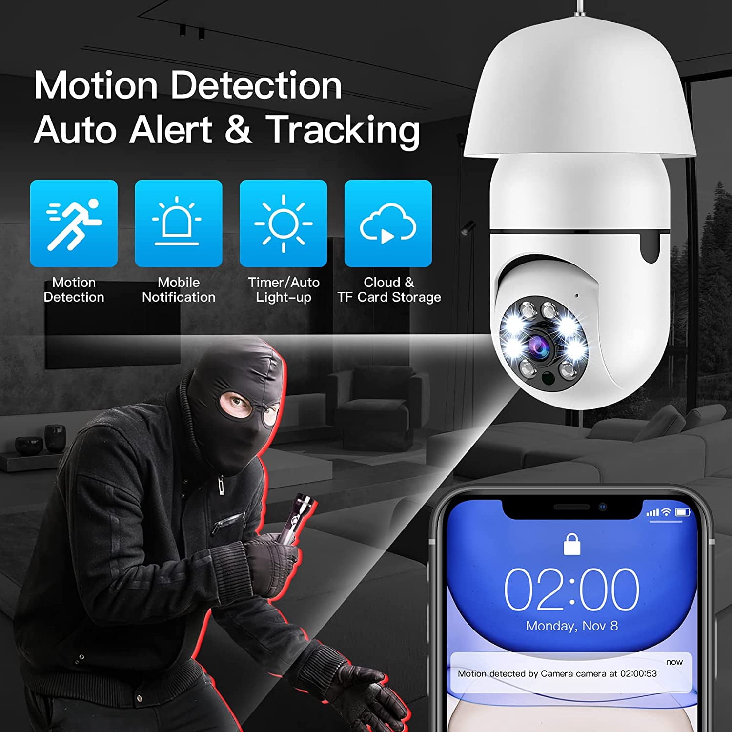 1080P HD Wireless Security Camera System Outdoor Home 5G Wifi Night Vision Cam
