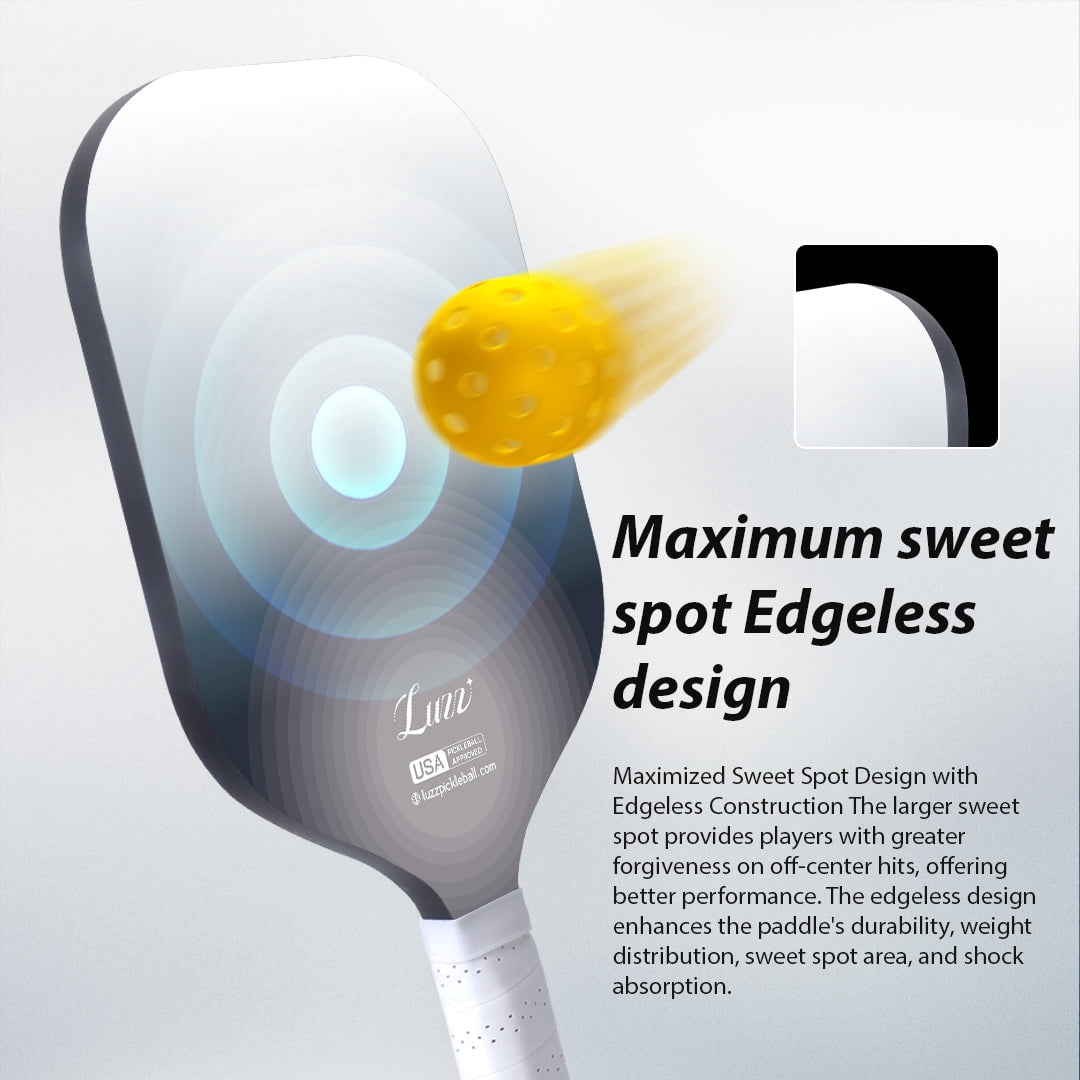 Luzz Pickleball Paddle Carbon Fiber Frameless T700 Raw Thermoformed Intermediate Advanced Racket(14mm) Fog
