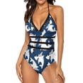 thumbnail image 3 of One Piece Swimsuit Women Tummy Control - V Neck Shark Halter Swim Suits for Women 2025, Padded Full Coverage Bathing Swim Suit for Women, 3 of 7