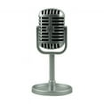 thumbnail image 1 of Microphone Vocal Rétro Classique Style Vintage Support Universel Compatible Performance Live Karaoké Enregistrement Studio Argent, 1 of 5