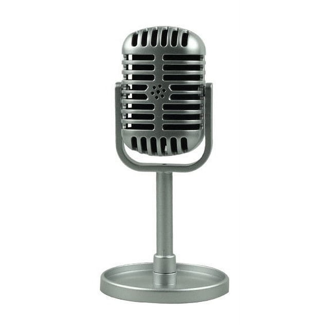 Microphone Vocal Rétro Classique Style Vintage Support Universel Compatible Performance Live Karaoké Enregistrement Studio Argent