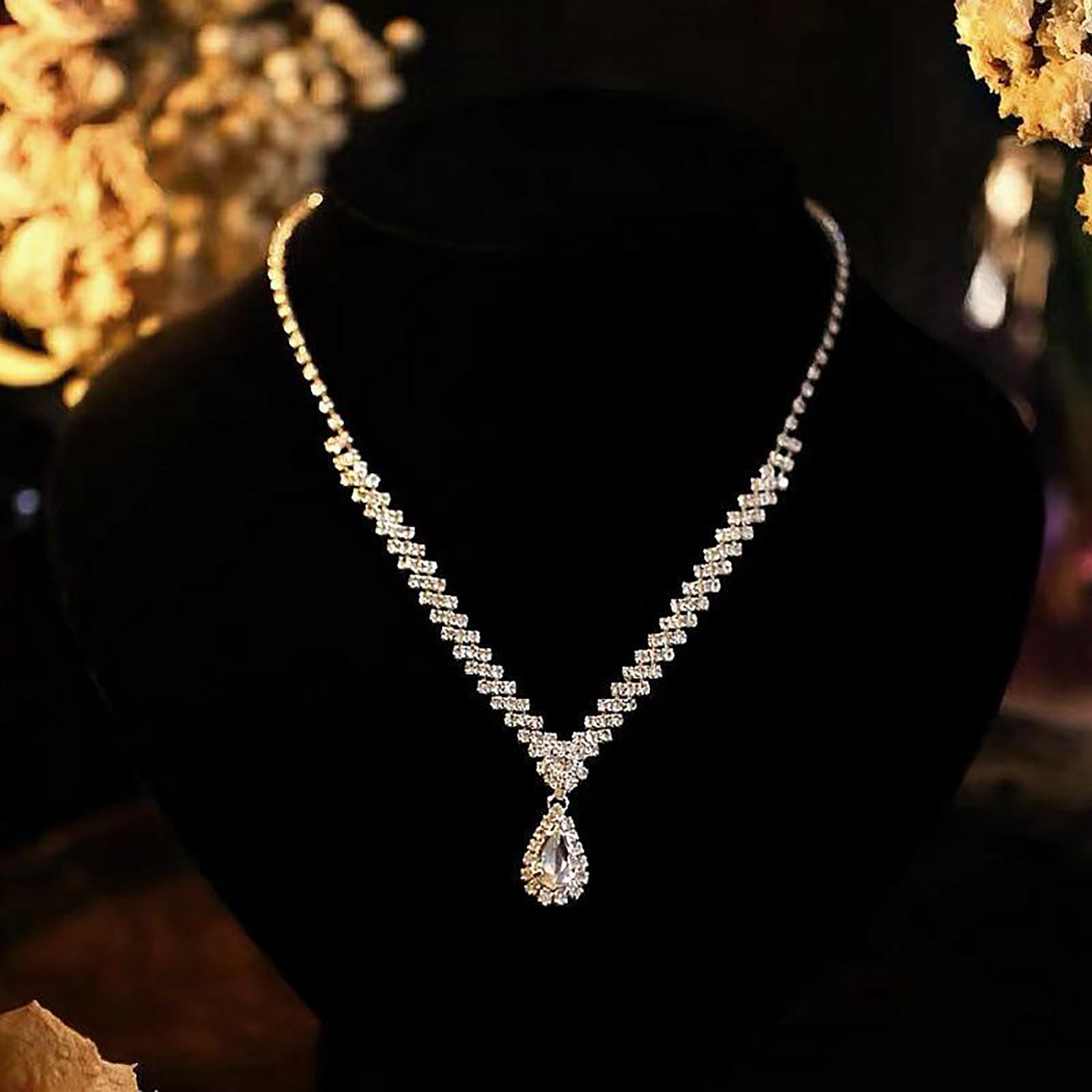 SKYLAR Bridal Simulated Diamond Necklace | EDEN LUXE Bridal